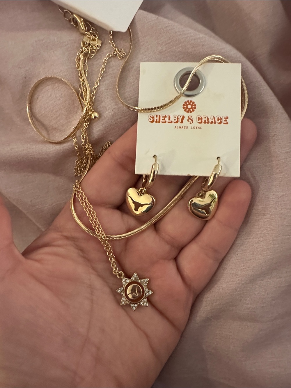 Long Horn University of Texas Neckless and Earrings